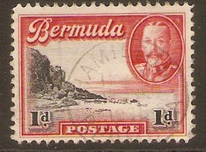 Bermuda 1936 1d Black and scarlet. SG99.